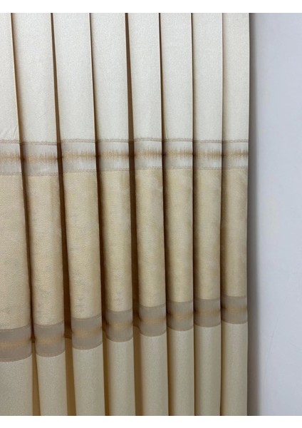 Nivemeshome Umut FJ614365 V_120 Krem 1/3 Sık Pile Fon Perde