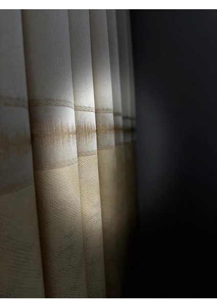 Nivemeshome Umut FJ614365 V_120 Krem 1/3 Sık Pile Fon Perde