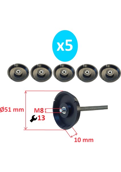 Sosis Silikon Tabancası Itici Yedek Parça M8 - 5 Adet