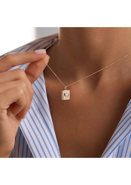 Sevimli Kapaklı Kalp Kolye 10.1 mm 45 cm fiyatları
