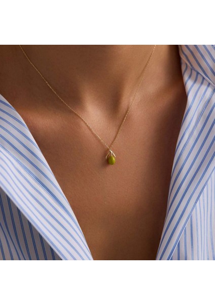 Yeşil Zeytin Altın Kolye 45 cm fiyatları