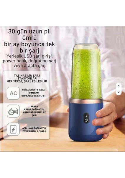 2 Bardaklı 400ML Kişisel Şarjlı Blender Taşınabilir Smoothies Blender Meyve Sıkacağı 21000RPM fiyatları