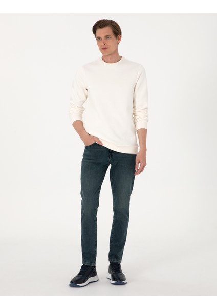 Erkek Ekru 3 Iplik Regular Fit Içi Polarlı Bisiklet Yaka Basic Sweatshirt 50315021-VR019 fırsatları