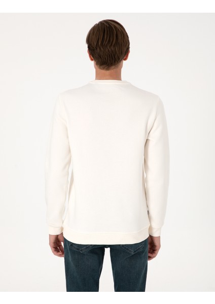 Erkek Ekru 3 Iplik Regular Fit Içi Polarlı Bisiklet Yaka Basic Sweatshirt 50315021-VR019 indirimleri