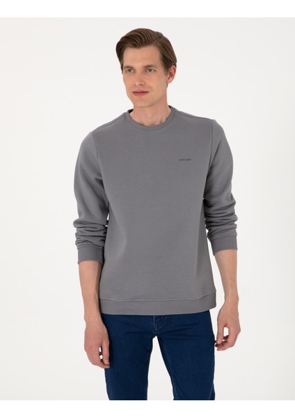 Erkek Gri 3 Iplik Regular Fit Içi Polarlı Bisiklet Yaka Basic Sweatshirt 50315021-VR024 modelleri