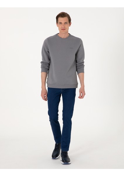 Erkek Gri 3 Iplik Regular Fit Içi Polarlı Bisiklet Yaka Basic Sweatshirt 50315021-VR024 fırsatları