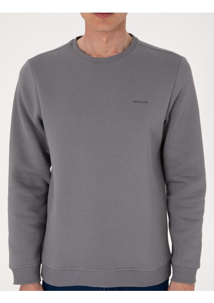 Erkek Gri 3 Iplik Regular Fit Içi Polarlı Bisiklet Yaka Basic Sweatshirt 50315021-VR024
