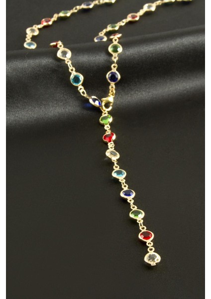 Yuvarlak Zirkon Taşlı Çelik Y Kolye fiyatları