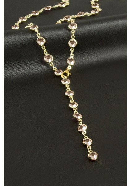 Yuvarlak Zirkon Taşlı Çelik Y Kolye indirimleri