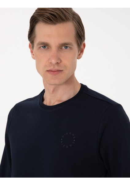 Erkek Lacivert 3 Iplik Regular Fit Bisiklet Yaka Basic Sweatshirt 50314978-VR033 fiyatları