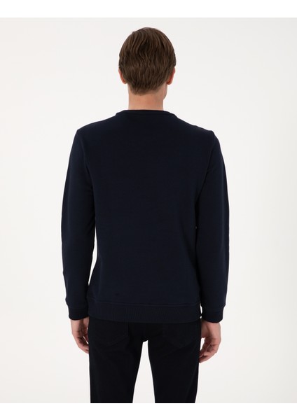 Erkek Lacivert 3 Iplik Regular Fit Bisiklet Yaka Basic Sweatshirt 50314978-VR033 indirimleri