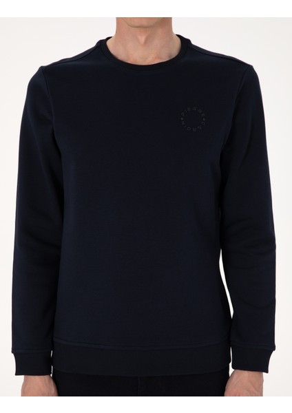 Erkek Lacivert 3 Iplik Regular Fit Bisiklet Yaka Basic Sweatshirt 50314978-VR033