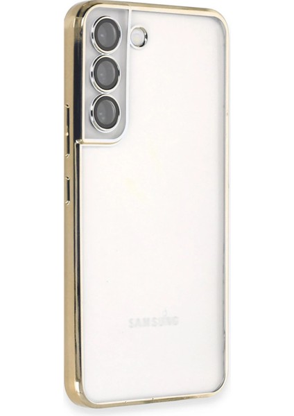 Samsung Galaxy S22 Kılıf Razer Lensli Silikon - Gold Mrayd
