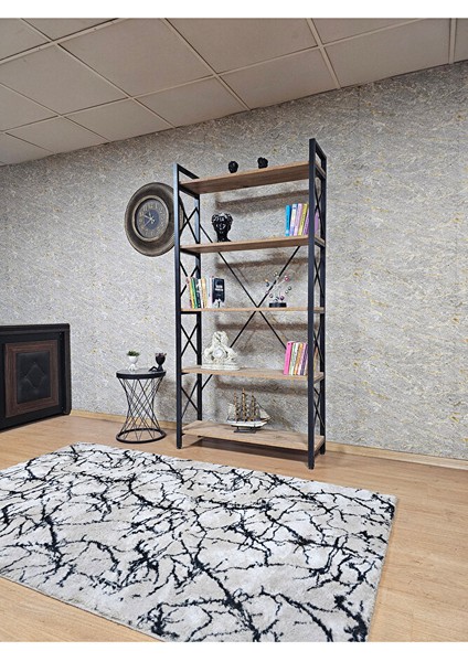 Siyah Boyalı Kitaplık - 5 Raflı Suntalem Lüks Kitaplık Atlas Çam modelleri