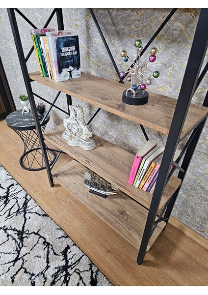 Siyah Boyalı Kitaplık - 5 Raflı Suntalem Lüks Kitaplık Atlas Çam fırsatları