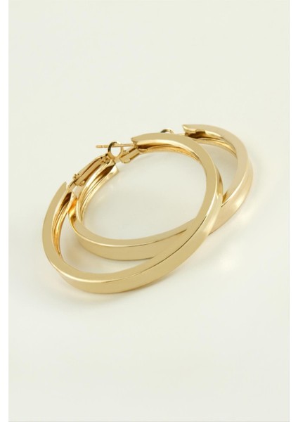 Kare Düz Halka Küpe 4,5 cm