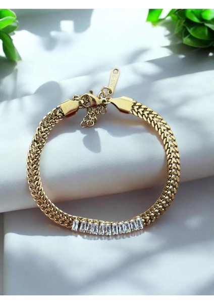 Taşlı Burgu Çelik Bileklik Seti CNS044 modelleri