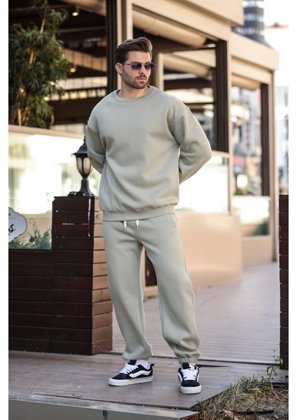 Mint Yeşili Bisiklet Yaka Basic Eşofman Takımı E7329 fiyatları