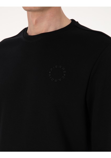 Erkek Siyah 3 Iplik Regular Fit Bisiklet Yaka Basic Sweatshirt 50314978-VR046