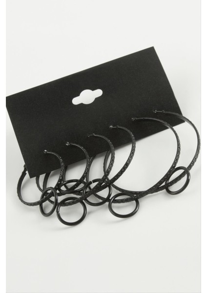 Noktalı Iç Içe Metal Halka Küpe 6 Adet fiyatları