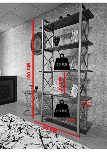 Çıkıntılı Beyaz Boyalı Kitaplık - 5 Raflı Suntalem Lüks Kitaplık Beyaz Mermer indirimleri