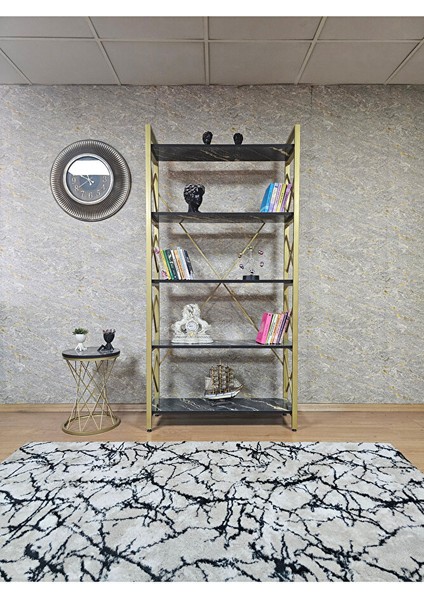 Gold Boyalı Kitaplık - 5 Raflı Suntalem Lüks Kitaplık Luanda fiyatları