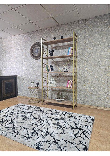 Gold Boyalı Kitaplık - 5 Raflı Suntalem Lüks Kitaplık Atlas Çam modelleri