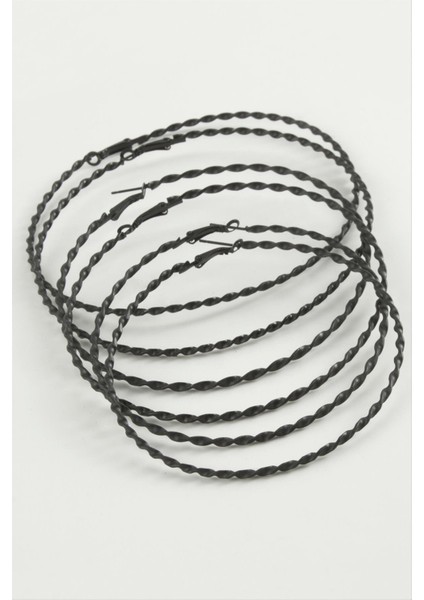 Burgulu Metal Halka Küpe 6 Adet