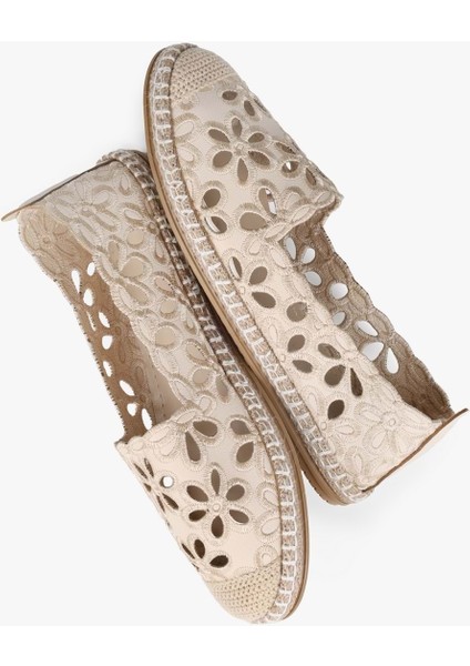 Kadın Flory Bej Çiçek Işlemeli Espadril