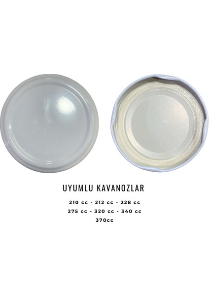 Metal Beyaz Konserve Kavanoz Kapağı 63 mm