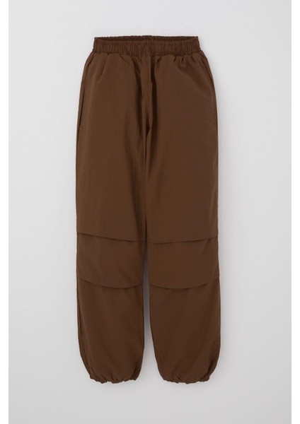 Kız Çocuk Paraşüt Jogger Paça Pantolon 6-12 Yaş, Koyu Kahve fırsatları