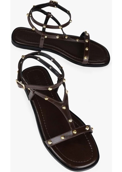 Kadın Auren Kahve Cilt Troklu Sandalet