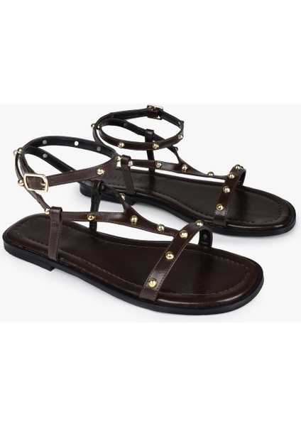 Kadın Auren Kahve Cilt Troklu Sandalet fiyatları