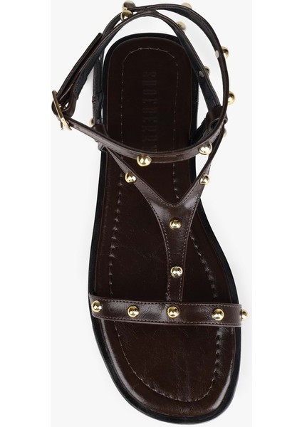 Kadın Auren Kahve Cilt Troklu Sandalet fırsatları