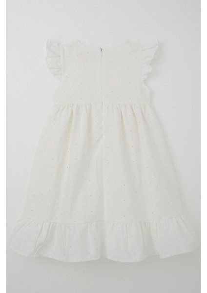 Kız Çocuk Elbise Çiçek Nakışlı Arma Detaylı 4-9 Yaş, Ekru modelleri