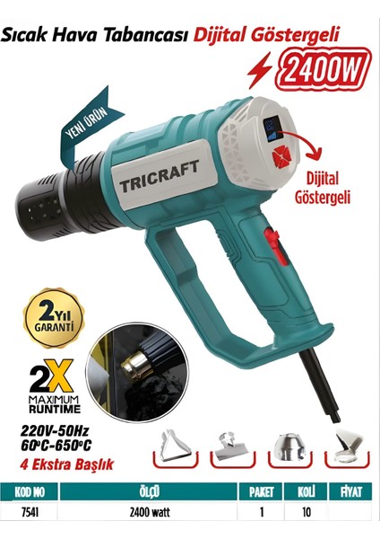 Trıcraft Sıcak Hava Tabancası 2000W