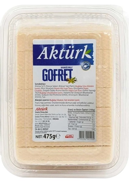 Vanilyalı Gofret 475 gr x 8 Adet modelleri