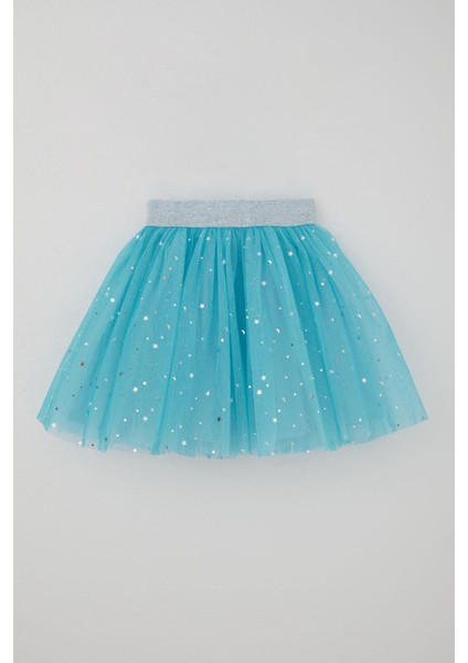 Kız Çocuk Tütü Etek Gümüş Yıldız & Ay Desenli 5-10 Yaş, Mavi fiyatları