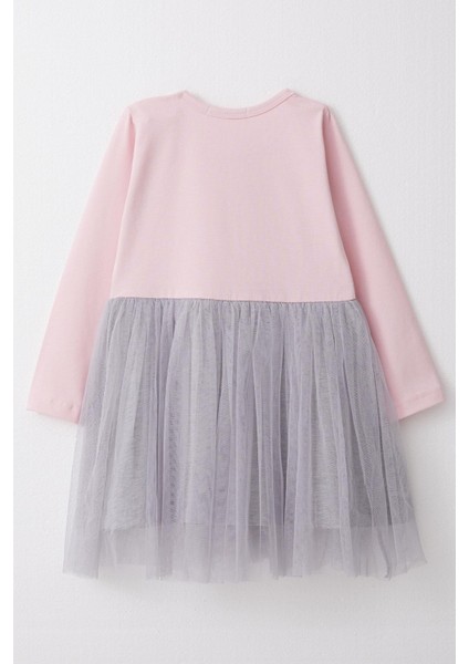 Kız Çocuk Uzun Kollu Elbise Yazı Baskılı Kalpli 1.5-5 Yaş, Pembe indirimleri