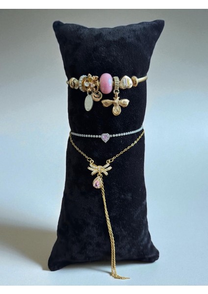 Charmlı Paslanmaz Çelik Takı Kombini CNS0097