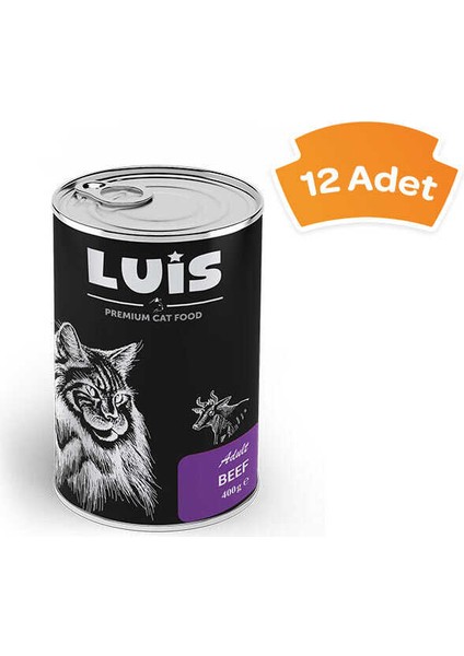 Parça Dana Etli Soslu Kedi Konservesi 400 gr x 12 Adet