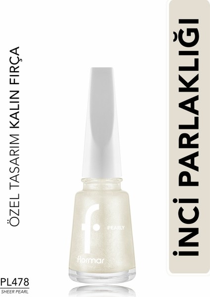 Pearly Yarı Transparan & Parlak Bitişli Sedefli Oje (PL478 Shine Pearl) 8682536104470
