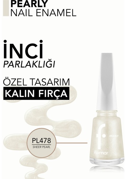 Pearly Yarı Transparan & Parlak Bitişli Sedefli Oje (PL478 Shine Pearl) 8682536104470 fırsatları