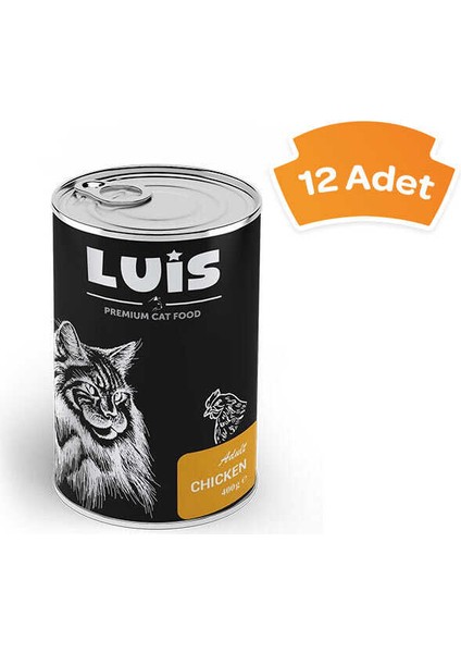 Parça Tavuk Etli Soslu Kedi Konservesi 400 gr x 12 Adet