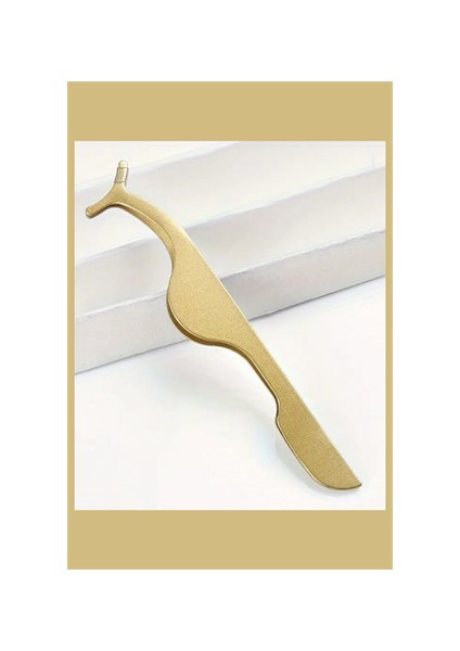 Profesyonel Paslanmaz Çelik Kirpik Cımbızı – Sahte Kirpik Uygulama Aracı, Hassas ve Kolay Kullanım, Altın Renk fiyatları