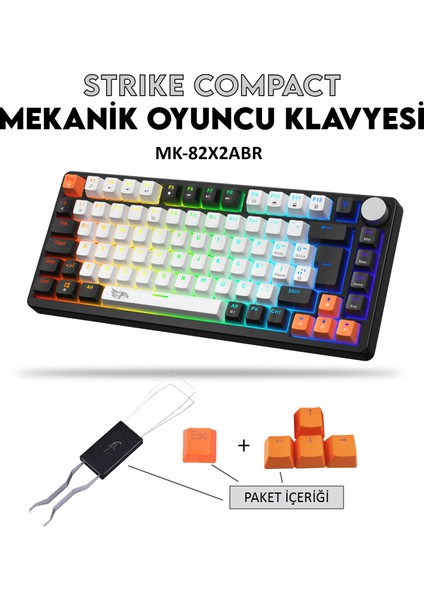 Strike Compact Red Switch Mekanik Klavye Hot Swap Anti Ghosting Türkçe Örgü Kablo Oyuncu Klavyesi fırsatları