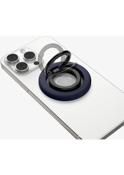 NanoPop MagFit iPhone için Manyetik Telefon Tutucu & Stand MagSafe özellikli Ring Blueberry Navy - AMP09028