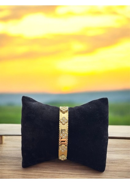 Altın Kaplama Renginde Yonca Motif Paslanmaz Çelik Kombin CNS0024 fiyatları