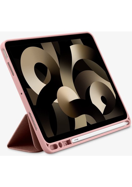 iPad Air 11" M3 (2025) / M2 (2024) / Air 10.9" (2022 / 2020) ile Uyumlu Kılıf Urban Fit Askeri Sınıf Koruma Rose Gold Örgü Kumaş Tasarım - ACS07756