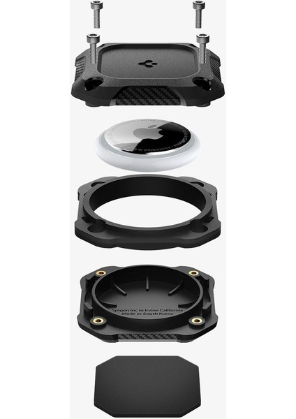 AirTag 2 / AirTag Kılıf Tough Armor IP Outdoor için Tasarlandı Black - ACS09781